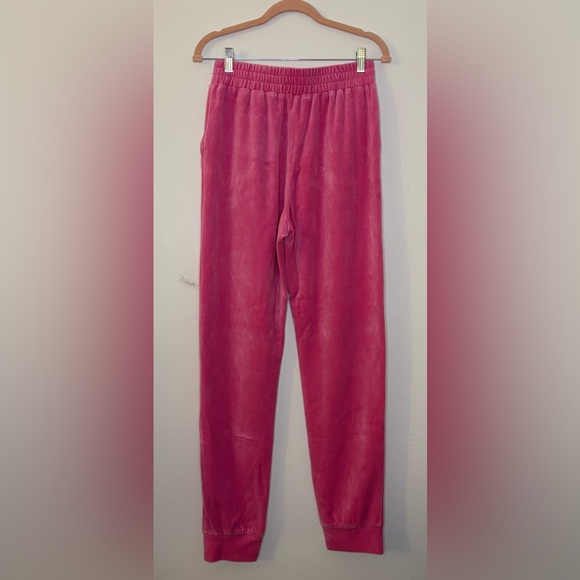Superdown Penelope Pink Velvet/Velour Sweatpants, Pockets, Jogger Ankle Cuffs, M - Picture 2 of 8